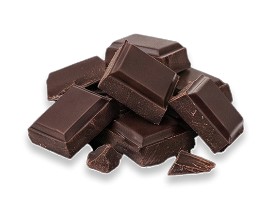 Dunkle Schokoladenstücke